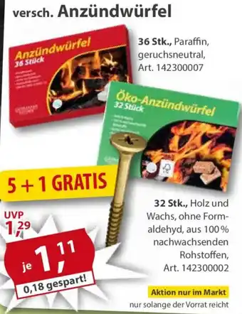Sonderpreis Baumarkt versch. Anzündwürfel Angebot