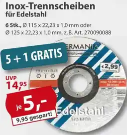 Sonderpreis Baumarkt GERMANIA Inox-Trennscheiben für Edelstahl Angebot