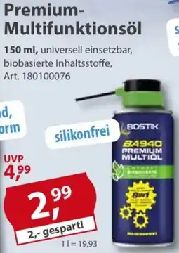 Sonderpreis Baumarkt Premium Multifunktionsöl Angebot