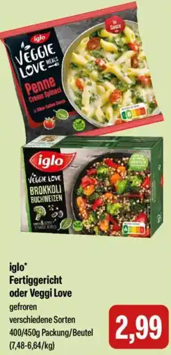 Feneberg Iglo Fertiggericht oder Veggi Love Angebot