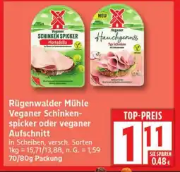 Elli Markt Rügenwalder Mühle Veganer Schinken- spicker oder veganer Aufschnitt Angebot
