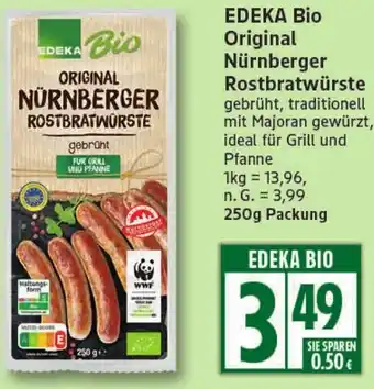 Elli Markt EDEKA Bio Original Nürnberger Rostbratwürste Angebot