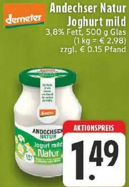 Edeka demeter Andechser Natur Joghurt mild Angebot