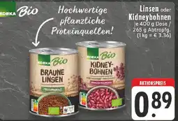 Edeka EDEKA Bio Linsen oder Kidneybohnen Angebot