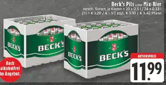 Edeka Beck's Pils oder Mix-Bier Angebot