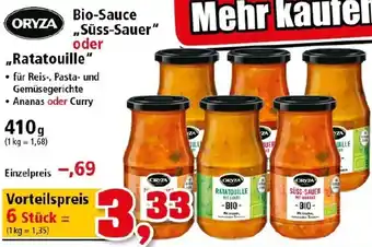 Thomas Philipps Oryza Bio Sauce Süss Sauer oder Ratatouille 410g Angebot