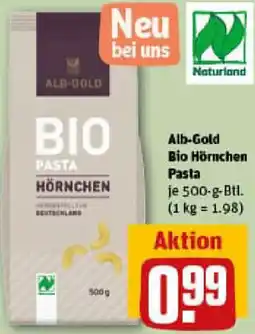 REWE Alb-Gold Bio Hörnchen Pasta Angebot