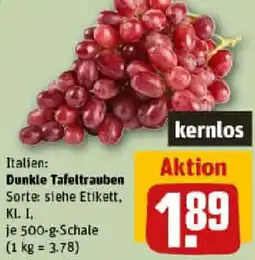 REWE Dunkle Tafeltrauben Angebot