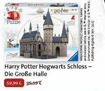 Hartfelder Spielzeug Harry Potter Hogwarts Schloss Die Groẞe Halle Angebot