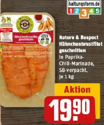 REWE Nature & Respect Hähnchenbrustfilet geschnitten Angebot