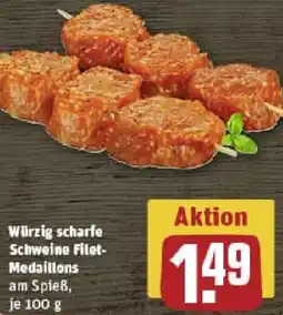 REWE Würzig scharfe Schweine Filet Medaillons Angebot