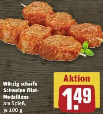 REWE Würzig scharfe Schweine Filet Medaillons Angebot