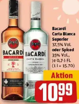 REWE Bacardi Carta Blanca Superior oder Spiced Angebot