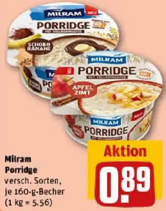 REWE Milram Porridge Angebot
