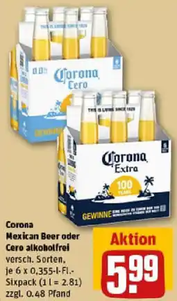REWE Corona Mexican Beer oder Cero alkoholfrei Angebot