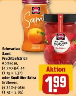 REWE Schwartau Samt Fruchtaufstrich oder Konfitüre Extra Angebot