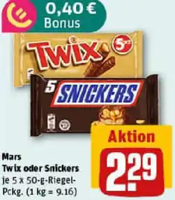 REWE Mars Twix oder Snickers Angebot