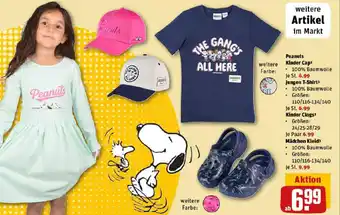 REWE Peanuts Kinder Cap oder Jungen T-Shirt Angebot