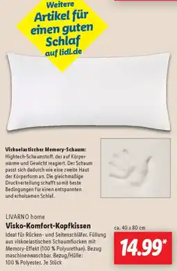 Lidl LIVARNO home Visko-Komfort-Kopfkissen Angebot