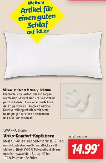 Lidl LIVARNO home Visko-Komfort-Kopfkissen Angebot