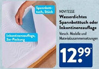 Aldi Süd NOVITESSE Wasserdichtes Spannbetttuch oder Inkontinenzauflage Angebot