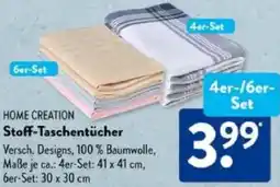 Aldi Süd HOME CREATION Stoff-Taschentücher Angebot