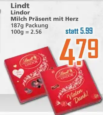 Klaas und Kock Lindt Lindor Milch Präsent mit Herz 187g Angebot