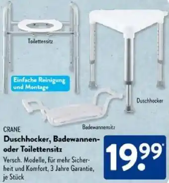Aldi Süd CRANE Duschhocker, Badewannen oder Toilettensitz Angebot
