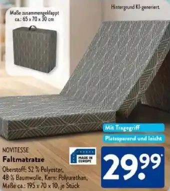 Aldi Süd NOVITESSE Faltmatratze Angebot