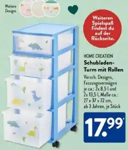 Aldi Süd HOME CREATION Schubladen Turm mit Rollen Angebot