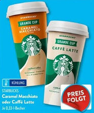 Aldi Süd STARBUCKS Caramel Macchiato oder Caffè Latte Angebot