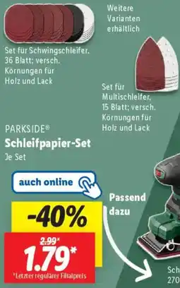 Lidl PARKSIDE Schleifpapier-Set Angebot