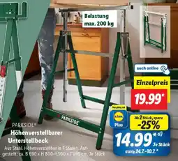 Lidl PARKSIDE Höhenverstellbarer Unterstellbock Angebot