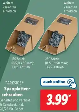 Lidl PARKSIDE Spanplattenschrauben Angebot