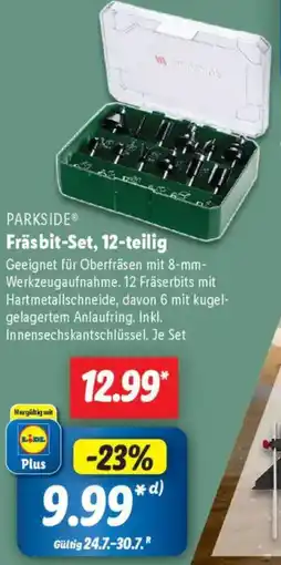 Lidl PARKSIDE Fräsbit-Set, 12-teilig Angebot