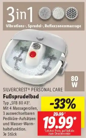 Lidl SILVERCREST PERSONAL CARE Fußsprudelbad Angebot
