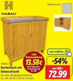 Lidl HABAU Gartentisch mit Unterschrank Angebot