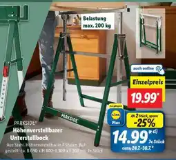 Lidl PARKSIDE Höhenverstellbarer Unterstellbock Angebot