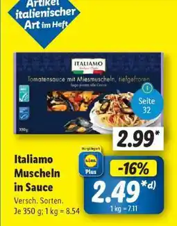 Lidl Italiamo Muscheln in Sauce Angebot