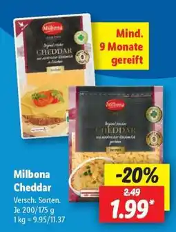 Lidl Milbona Cheddar Angebot