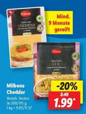 Lidl Milbona Cheddar Angebot