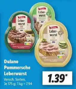 Lidl Dulano Pommersche Leberwurst Angebot