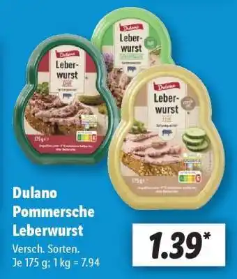 Lidl Dulano Pommersche Leberwurst Angebot