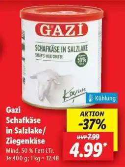 Lidl Gazi Schafkäse in Salzlake/Ziegenkäse Angebot