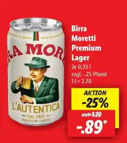 Lidl Birra Moretti Premium Lager Angebot