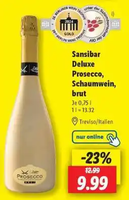 Lidl Sansibar Deluxe Prosecco, Schaumwein, brut Angebot