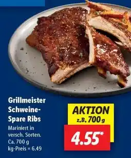 Lidl Grillmeister Schweine-Spare Ribs Angebot