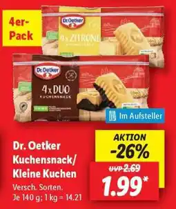Lidl Dr. Oetker Kuchensnack/Kleine Kuchen Angebot