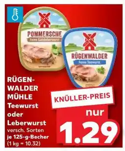 Kaufland RÜGENWALDER MÜHLE Teewurst oder Leberwurst Angebot