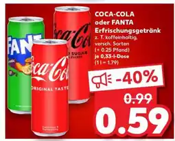 Kaufland COCA-COLA oder FANTA Erfrischungsgetränk Angebot